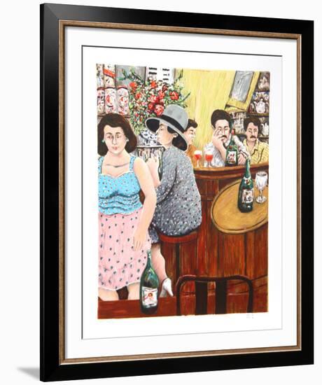 Grey Lady Red Bar-David Azuz-Framed Collectable Print