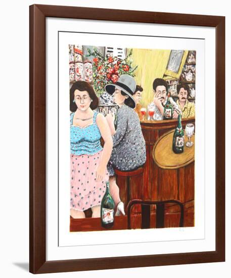 Grey Lady Red Bar-David Azuz-Framed Collectable Print
