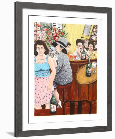 Grey Lady Red Bar-David Azuz-Framed Collectable Print