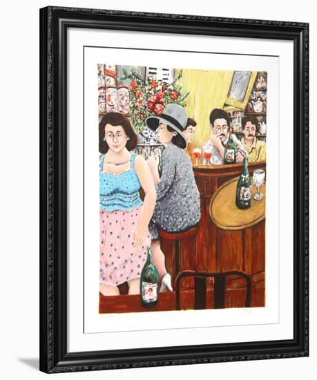 Grey Lady Red Bar-David Azuz-Framed Collectable Print