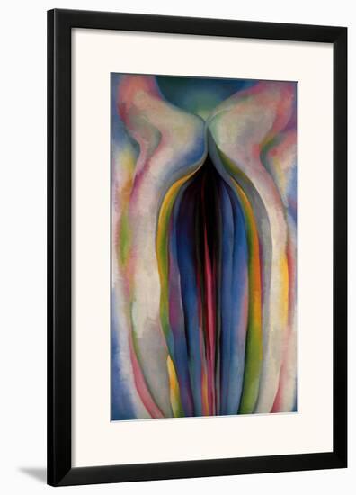 Grey Line with Black Blue and Yellow-Georgia O'Keeffe-Framed Art Print