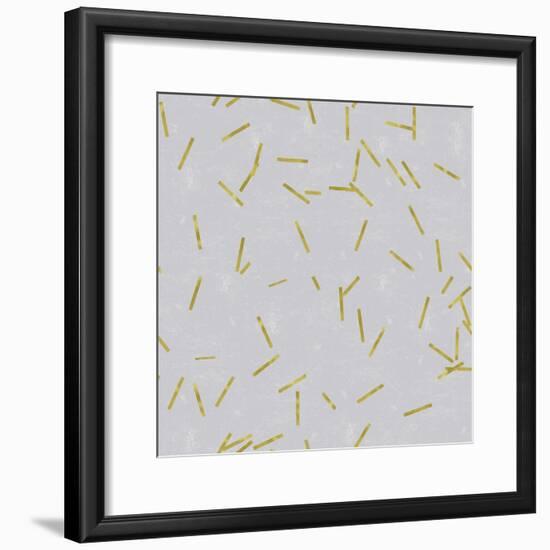 Grey Linen Golden Matchstick Confetti-Tina Lavoie-Framed Giclee Print