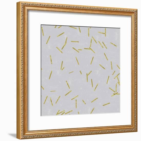 Grey Linen Golden Matchstick Confetti-Tina Lavoie-Framed Giclee Print