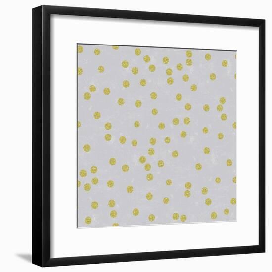 Grey Linen Golden Round Confetti-Tina Lavoie-Framed Giclee Print