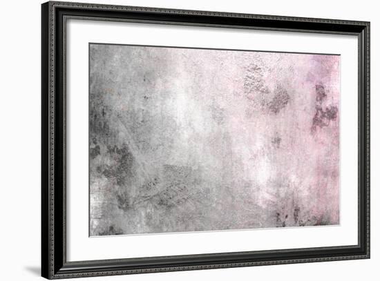 Grey Pink Gradient - Vintage Background Texture-one AND only-Framed Art Print