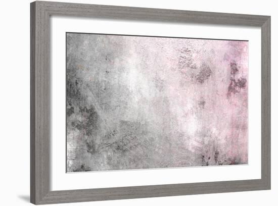 Grey Pink Gradient - Vintage Background Texture-one AND only-Framed Art Print