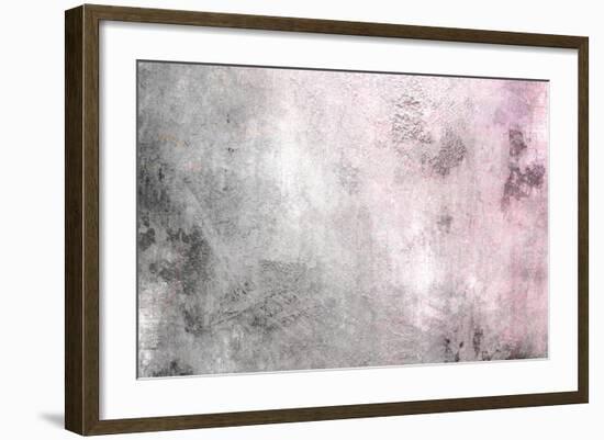 Grey Pink Gradient - Vintage Background Texture-one AND only-Framed Art Print