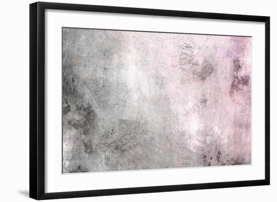 Grey Pink Gradient - Vintage Background Texture-one AND only-Framed Art Print