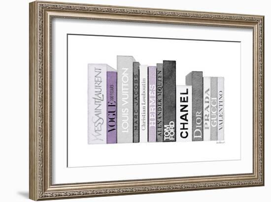 Grey & Purple Books-Amanda Greenwood-Framed Art Print