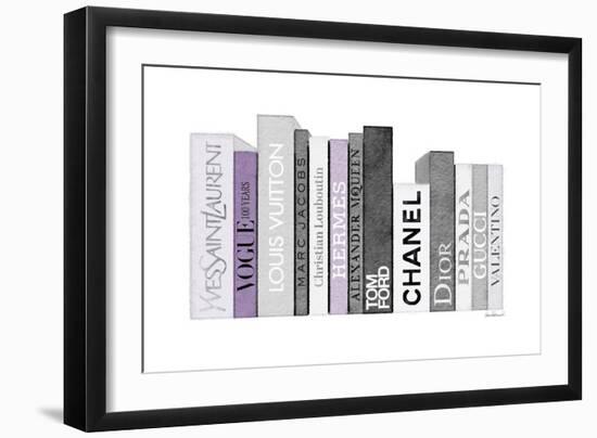 Grey & Purple Books-Amanda Greenwood-Framed Art Print