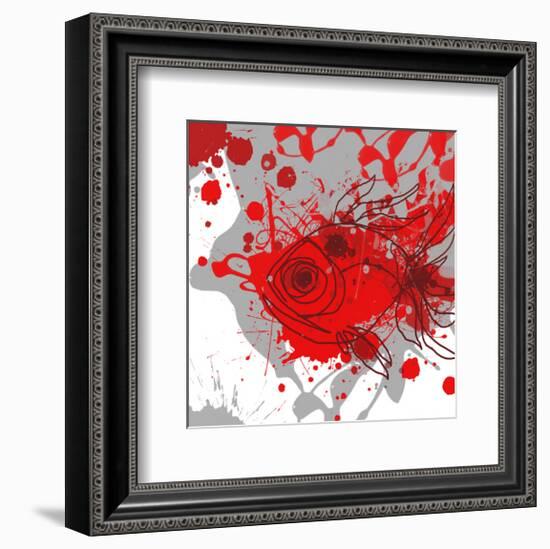 Grey-Red Fish-Irena Orlov-Framed Art Print