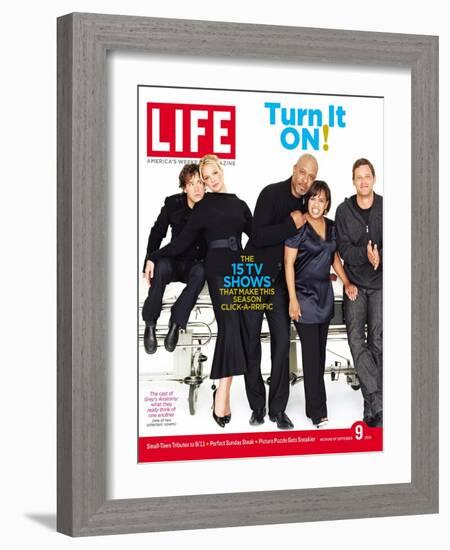 Grey's Anatomy Cast: T.R. Knight, K. Heigl, J. Pickens, C. Wilson and J. Chambers, September 2005-Art Streiber-Framed Photographic Print