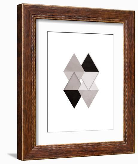 Grey Simplicity-OnRei-Framed Art Print