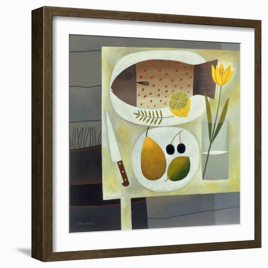 Grey Still Life with Fish, 1999-Reg Cartwright-Framed Giclee Print