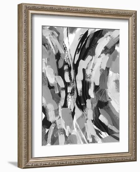 Grey Strokes II-Nikki Galapon-Framed Art Print