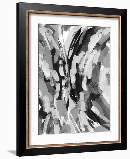 Grey Strokes II-Nikki Galapon-Framed Art Print