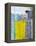 Grey, Teal And Yellow Abstract Art Painting-T30Gallery-Framed Stretched Canvas