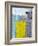 Grey, Teal And Yellow Abstract Art Painting-T30Gallery-Framed Art Print