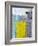 Grey, Teal And Yellow Abstract Art Painting-T30Gallery-Framed Art Print