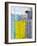 Grey, Teal And Yellow Abstract Art Painting-T30Gallery-Framed Art Print