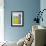 Grey, Teal And Yellow Abstract Art Painting-T30Gallery-Framed Art Print displayed on a wall