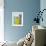 Grey, Teal And Yellow Abstract Art Painting-T30Gallery-Framed Art Print displayed on a wall