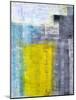 Grey, Teal And Yellow Abstract Art Painting-T30Gallery-Mounted Art Print