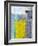 Grey, Teal And Yellow Abstract Art Painting-T30Gallery-Framed Art Print