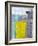 Grey, Teal And Yellow Abstract Art Painting-T30Gallery-Framed Art Print