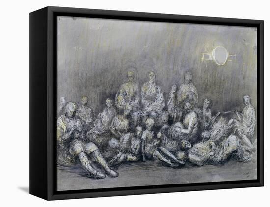 Grey Tube Shelter-Henry Moore-Framed Premier Image Canvas