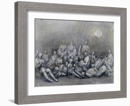 Grey Tube Shelter-Henry Moore-Framed Giclee Print