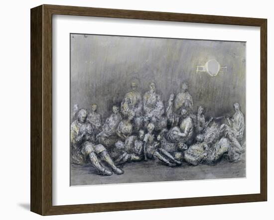 Grey Tube Shelter-Henry Moore-Framed Giclee Print