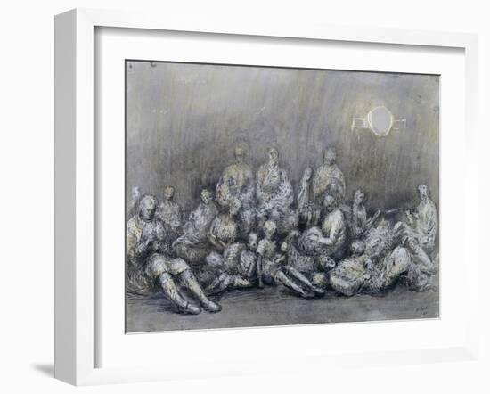 Grey Tube Shelter-Henry Moore-Framed Giclee Print