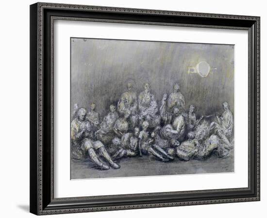 Grey Tube Shelter-Henry Moore-Framed Giclee Print