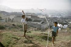 Young Boys Flying Kites in Durban, Africa 1960-Grey Villet-Photographic Print