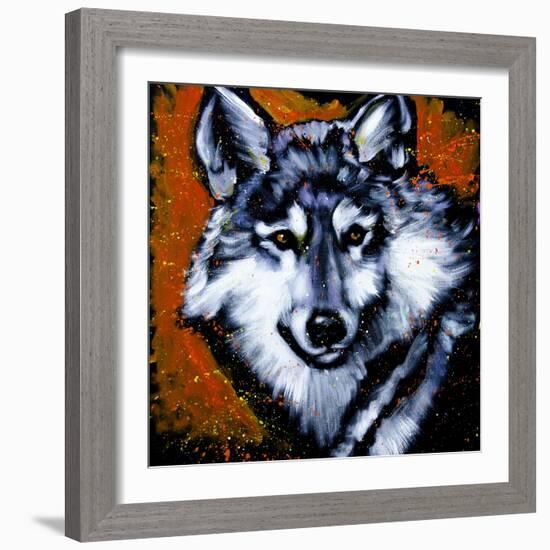 Grey Wolf-null-Framed Art Print