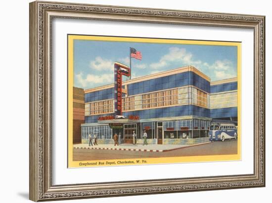 Greyhound Bus Depot, Charleston, West Virginia-null-Framed Art Print