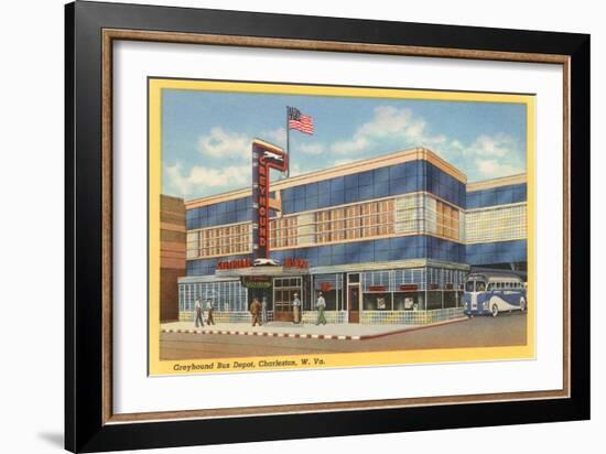 Greyhound Bus Depot, Charleston, West Virginia-null-Framed Art Print