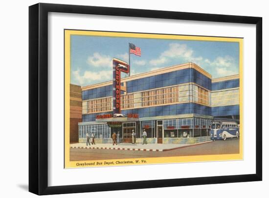 Greyhound Bus Depot, Charleston, West Virginia-null-Framed Art Print