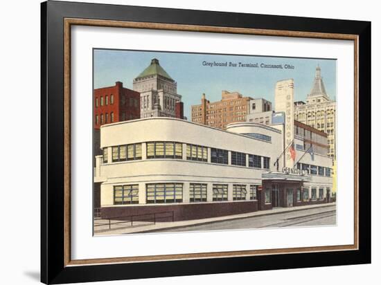 Greyhound Bus Station, Cincinnati, Ohio-null-Framed Premium Giclee Print