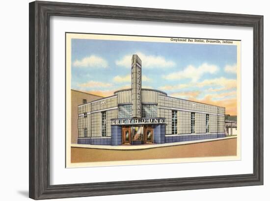 Greyhound Bus Station, Evansville, Indiana-null-Framed Art Print