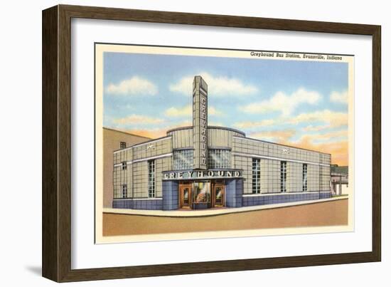 Greyhound Bus Station, Evansville, Indiana-null-Framed Art Print