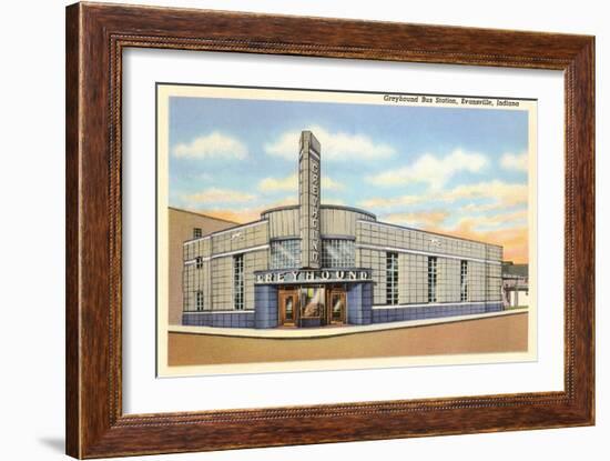 Greyhound Bus Station, Evansville, Indiana-null-Framed Art Print