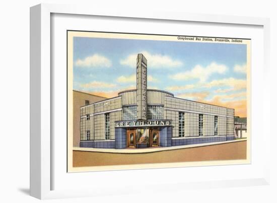 Greyhound Bus Station, Evansville, Indiana-null-Framed Art Print