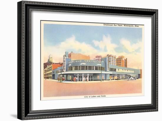 Greyhound Bus Station, Minneapolis, Minnesota-null-Framed Art Print