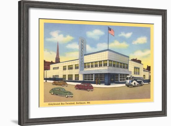 Greyhound Bus Terminal, Baltimore-null-Framed Art Print