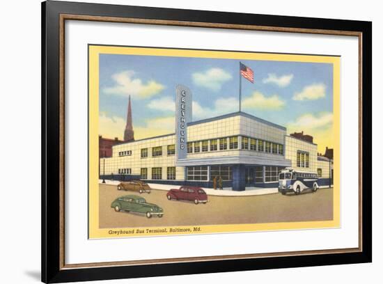 Greyhound Bus Terminal, Baltimore-null-Framed Art Print