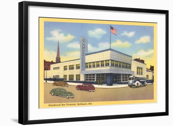 Greyhound Bus Terminal, Baltimore-null-Framed Art Print