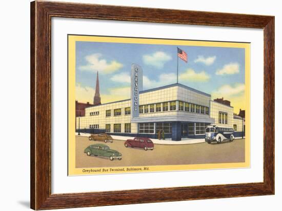 Greyhound Bus Terminal, Baltimore-null-Framed Art Print