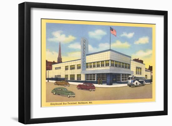 Greyhound Bus Terminal, Baltimore-null-Framed Art Print